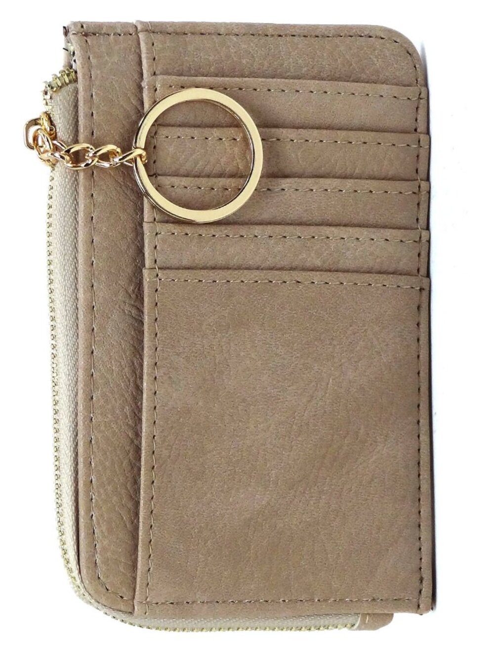 Fashion Card Holder Keychain Wallet - Stone